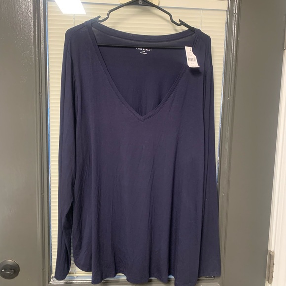 Lane Bryant Tops - 🥰 NWT LANE BRYANT V-Neck Long Sleeve Top NAVY WOMENS SZ 22/24